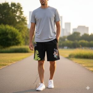 NEW Nickelodeon Raptar Rules Black Sweat Shorts 3X